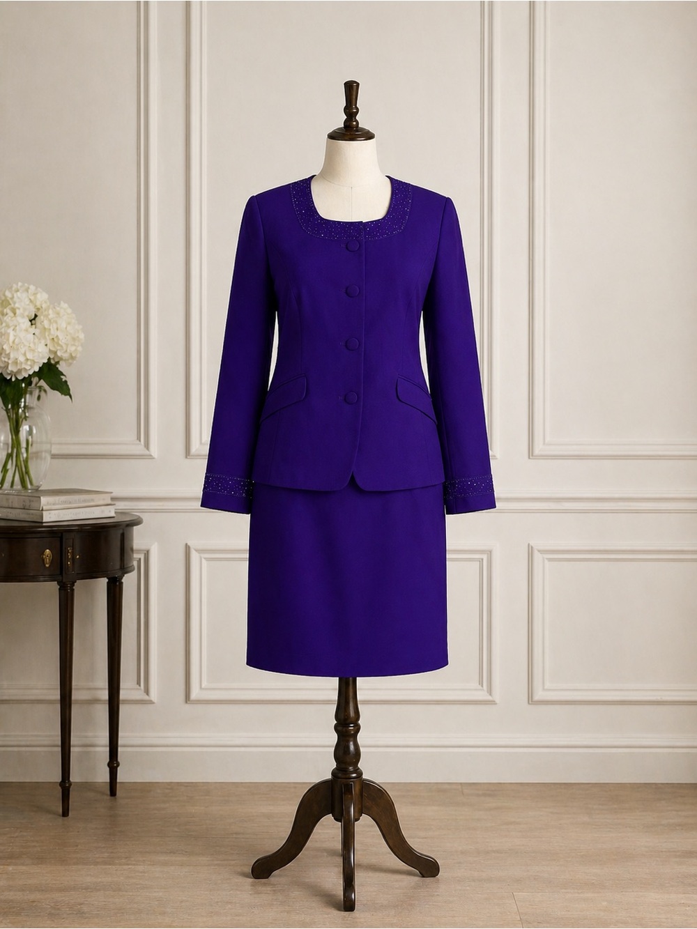 Purple Skirt Suit Women’s Size 14 Fully Lined Two Piece Career Church Classic.